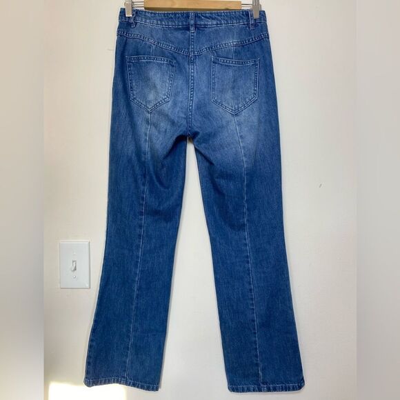 ULLA JOHNSON Alex Lace Up Mid Rise Ankle Length Jeans Medium Wash Sz 2 - Picture 12 of 15